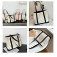 thumbnail image 4 of Janrevotw  Fashion Canvas Shoulder Bag Casual Hundred Tote Tote Tote Simple Shopping Cloth Bag Cotton Canvas Bag, 4 of 4