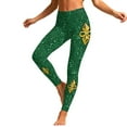 thumbnail image 2 of Meichang St. Patrick's Day Gym Leggings for Women High Waist Shamrock Print Green Tights Stretchy Running Yoga Leggings, 2 of 10
