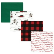Luvable Friends Hudson Baby Flannel Receiving Blankets 4pk, Holiday Village