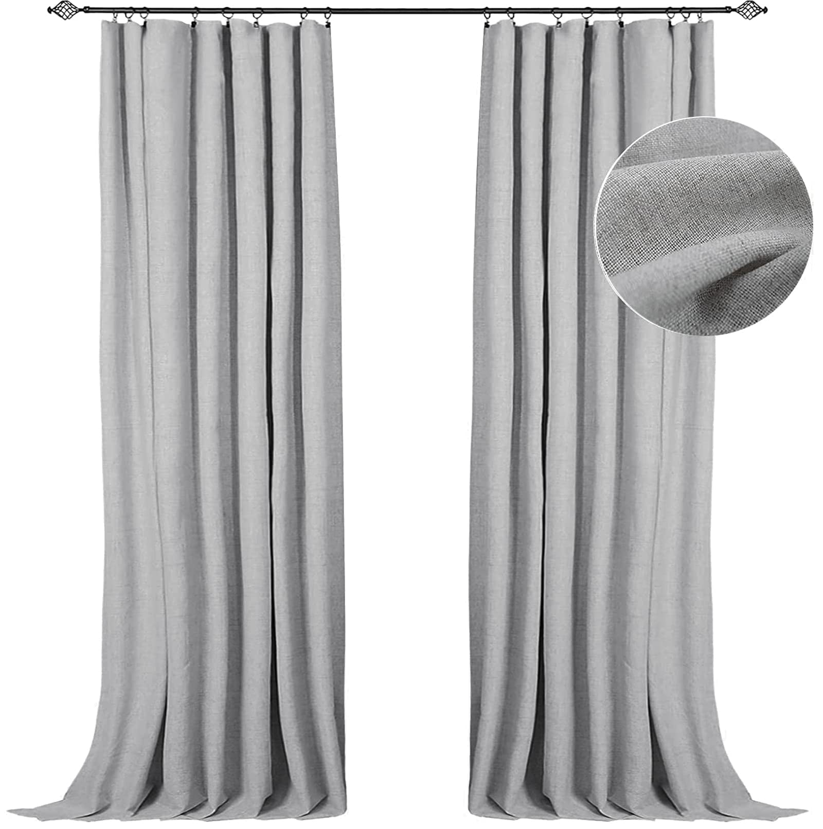 100 Blackout Curtains 84 Inches Long 2 Panels Set, Thermal Insulated