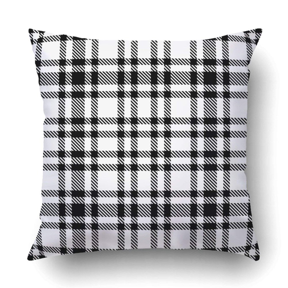 ARTJIA Black and white tartan pattern Checkered plaid texture