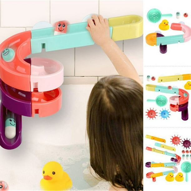 Bath Toys Baby Bathroom Duck DIY Track Bathtub Kids Play Water Games Tool  Bathing Shower Wall Suction Set Bath Toy for Children