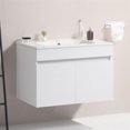 White Solid Wood 36” Wall Mounted Bathroom Vanity with Two Soft Close