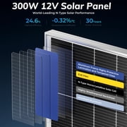 ECO-Baeerss 1200W 12/24V Solar Panel 4 Pack 300W Monocrystalline for RV Boat Rooftop Car Camping Marine Farm Battery