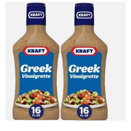 Greek Vinaigrette Salad Dressing, 2 Bottles, 16 Oz Each