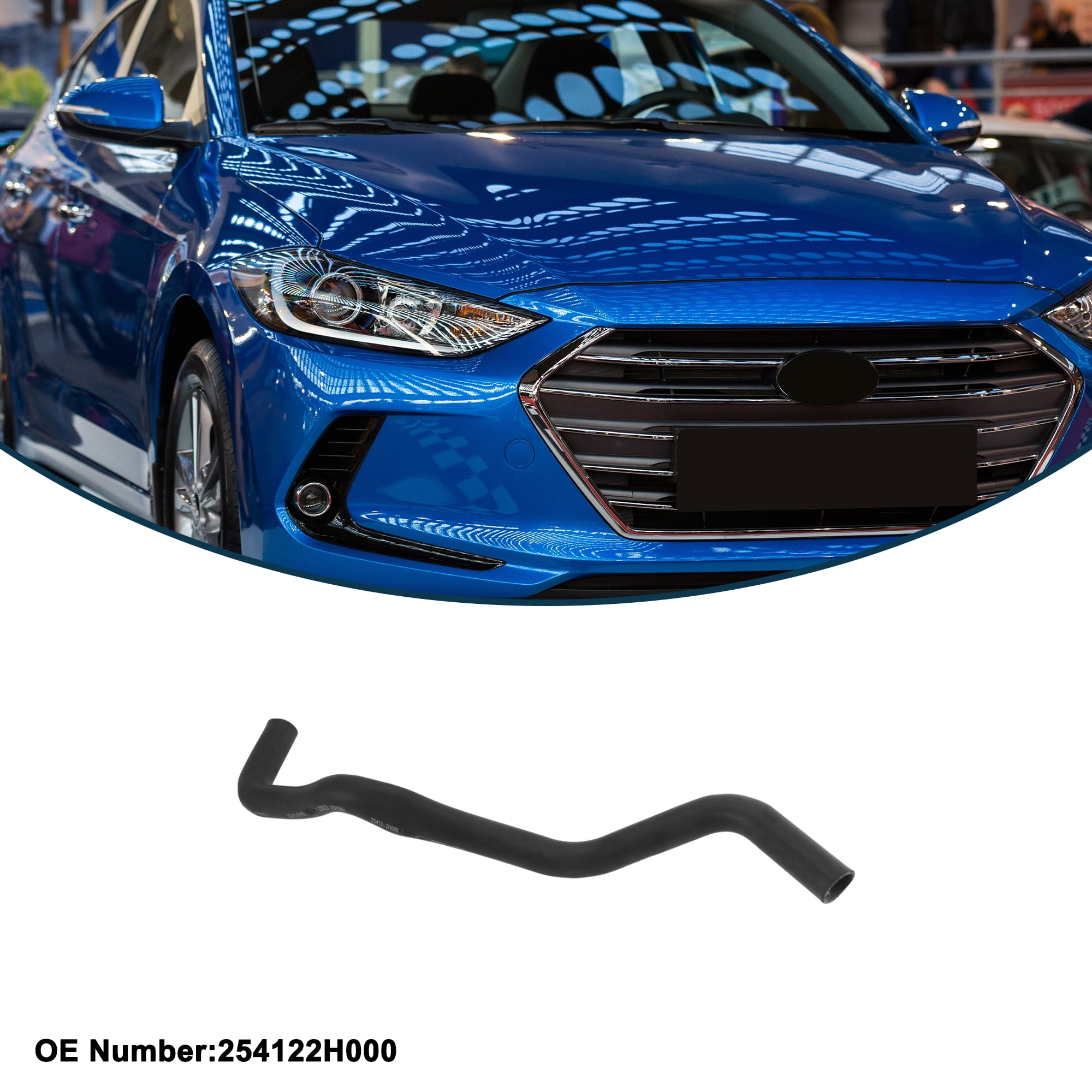 Unique Bargains Radiator Hose Heater Hose Radiator Outlet Hose Pipe No.254122H000 for Hyundai Elantra 2010-2011 Rubber Downpipe Black 1 Pc