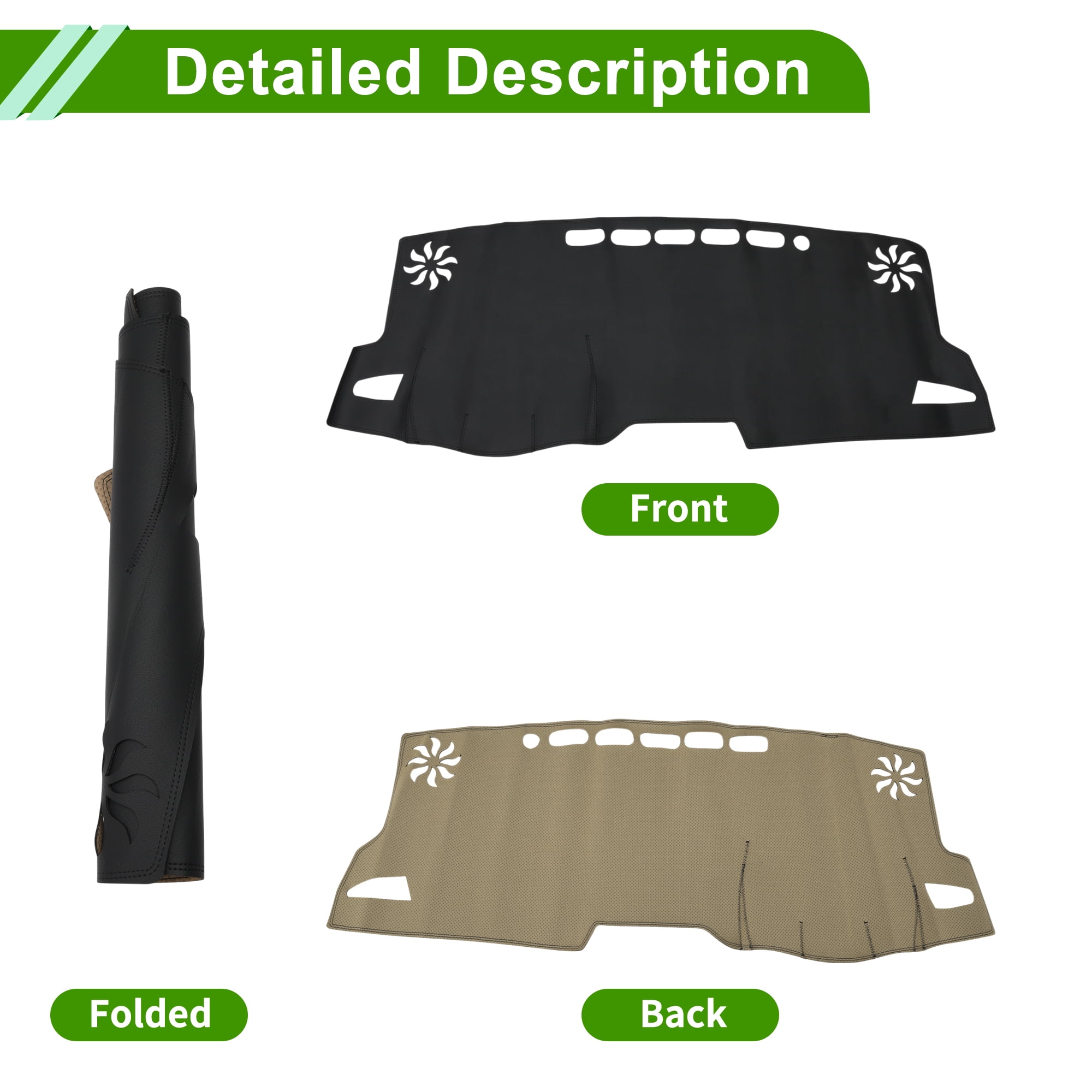 Unique Bargains Dashboard Cover for Toyota Corolla 2019-2025 Dash Cover Mat Carpet Center Console Dash Cover Mat Car Interior Faux Leather Black 1 Pcs