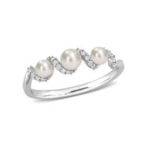 Everly Women's Cultured Pearl and Diamond 14k White Gold Ring