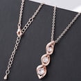 thumbnail image 4 of APSVO 18K Rose Gold Plated Cubic Zirconia Necklace for Women Dainty Simple 3 Stones Twisted Women Necklaces Pendant Chain Bridesmaid Graduation Mothers Day Jewelry Gifts Mom, 4 of 7