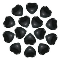 Uxcell 15 Pcs Natural Heart Shaped Crystal Stone, 0.6 Inch Mini Polished Love Gemstone Crystal, Pocket Rock Engraved Worry Stones for Women Gifts Meditation, Black