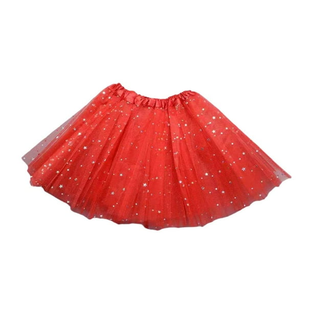 EZLIFE LIUZHIPENG Faldas de tul para niñas, falda de tul con capas de estrellas y lentejuelas, vestido de baile de ballet de princesa para disfraz de fiesta de 2 a 8 años D5Z3