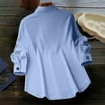 thumbnail image 4 of Womens Fall Clothes, Long Sleeve Shirts for Women Casual Loose Fit Solid Color Lapel Button Down Dressy Blouses, 4 of 6