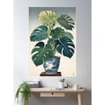thumbnail image 2 of Variegated Monstera, In Japanese Style Flower Pot, Japanese Woodblock Art Poster Wall Art, Modern Wall Decor For Living Room Bedroom, 8x12 UNFRAMED, 2 of 3