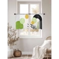 thumbnail image 2 of Boho Middle Century Sheer Curtains for Living Room Bedroom Abstract Green Geometric Botanical Sheer Curtains 45 Inch Long 2 Panels Set Light Filtering Curtain Window Treatments Drapes for Dining Room, 2 of 6