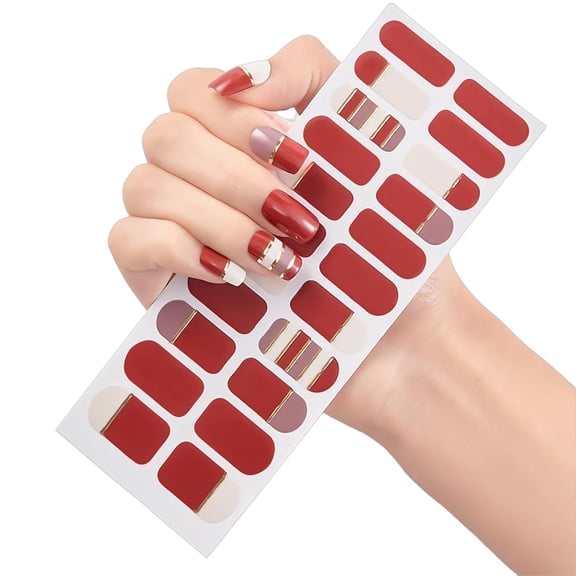 Fashion Semi Cured Gels Nails Polish Stickers Nails Strips Waterproof Adhesive Full Nails Wraps Gels Nails Art Stickers