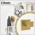 thumbnail image 5 of 5-Piece Towel Bar Set Brushed Gold Bathroom Hardware Accessories Set Includes Upgraded Double Base Toilet Paper Holder,Modern Square Towel Holder Set Stainless Steel Wall Mount 23.6 Inch, 5 of 7