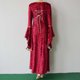 thumbnail image 5 of Vestido de fiesta de la Edad Media con mangas acampanadas y cuello redondo de terciopelo dorado para mujer Fridja nbo2784, 5 of 6