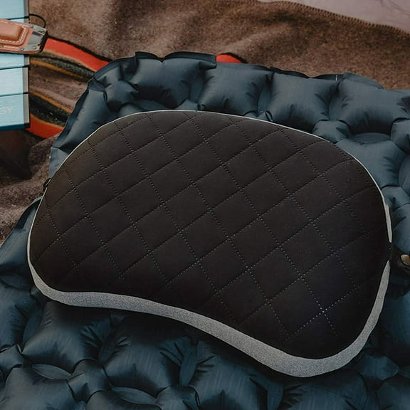 Ultralight Inflatable Camping Pillow with Soft Washable Cover, Compact Compressible Portable Travel Air Pillow(Grey)