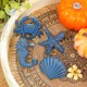thumbnail image 5 of Sungmor Tiradores de Cajón de Hierro Fundido Náutico - Cangrejos, Estrella de Mar, Caballito de Mar y Perillas de Gabinete con Forma de Concha, Manijas de Puerta de Tema Marino, Azul Antiguo - 4 Pzas, 5 of 8