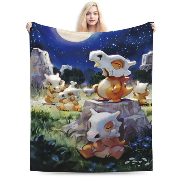 Cubone Throw Blanket Soft Lightweight Cozy Plush Flannel Bed Blanket Fuzzy Fluffy Fleece Blankets for Bedroom Living Room Couch Office 40"X30"