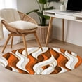 thumbnail image 4 of Round Rug 4Ft Washable Non-Slip, Burnt Orange White Moire Circle Area Rugs for Living Room Bedroom, Modern Abstract Art Indoor Floor Mats Carpet Runner for Home Decor Aesthetic, 4 of 8