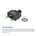 thumbnail image 4 of Unique Bargains Circuit Overload Protector 25A AC125/250V DC32V Push Button Thermal Circuit Breaker with Waterproof Caps 2pcs, 4 of 5