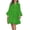 Green, variant on Women's Plus Size Full Size Eyelet Ruffled Hem Tiered Dress Pink 100% Polyester Knee Length with Bell Sleeves Flowy