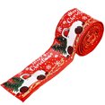 thumbnail image 1 of Toystoory 1 unidad de cinta de arpillera clásica de tela de Navidad DIY con borde con cable para envolver regalos cinta de árbol de Navidad adornos de Kits de decoración para fiestas Rojo Toystoory HA001470-01, 1 of 1