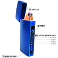 thumbnail image 2 of USB Plasma Lighter Flameless Electric Double ARC Dual Pulse Torch Rechargeable Lithium Power Battery (Blaze - Business Blue), 2 of 6