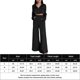 thumbnail image 2 of Pantalones Conjunto de pantalones de 2 piezas para mujer, estilo informal, cuello vuelto, traje diario de retales Cgtredaw Negro T M para Mujer, 2 of 6