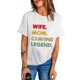 thumbnail image 4 of ABPHQTO Camiseta blanca de manga corta WIFE MOM CAMPING LEGEND para mujer, 4 of 5