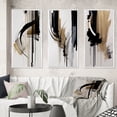 thumbnail image 1 of Designart "Expression in Black, White, and Gold I" Abstract Framed Wall Art Set Of 3 - Black Modern Frame Gallery Wall Set For Home Decor, 1 of 6