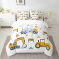 thumbnail image 2 of Manfei Yellow Bulldozer Excavator Twin Bedding Sets 7-Piece,Equipped Truck Bedding Comforter Set,Concrete Mixer Truck Sheet Sets,Microfiber Bedroom Decor Reversible, 2 of 8