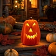 thumbnail image 6 of Halloween Pumpkin Decorations Light Up Halloween Decorations 6 Inch Light Up Pumpkin Spooky Halloween Decor for Indoor Table Porch Fall Party Arrangement, 1 Pack, 6 of 7