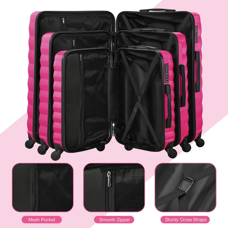 9 Piece Luggage Sets, Hard 20 24 28 inch Luggage with 6 Pieces