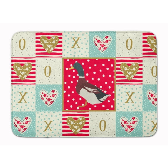 Carolines Treasures CK5283RUG Rouen Duck Love Machine Washable Memory Foam Mat Red 19 X 27" multicolor