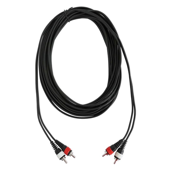 Rockville RCDR25B 25' Ft. Dual RCA to Dual RCA Pro Audio Cable 100% Copper