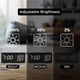 thumbnail image 4 of Reloj despertador digital con pantalla de tiempo LED electrónica de madera 3 configuraciones de alarma Detección de temperatura (negro) (hy), 4 of 5