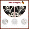 thumbnail image 3 of Xecao Skeletons Love Flowers Pattern Christmas Tree Skirt Round Xmas Tree Mat Base Cover for Holiday Home Decorations-36", 3 of 6