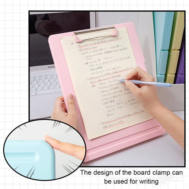 Langgg Storage Bag Writing Clipboard Paper Organizer Simple Style Exquisite Long-lasting Student Accessories Practical Yellow