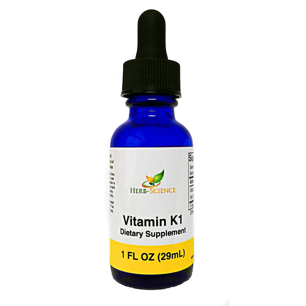 HerbScience Liquid Vitamin K1 Drops, 1 Fluid Ounce, Supports the Blood