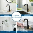 thumbnail image 2 of Wowow Single Handle Stainless Steel Bar Faucet with Swivel Spout and Deckplate in Black and Gold, 2 of 5