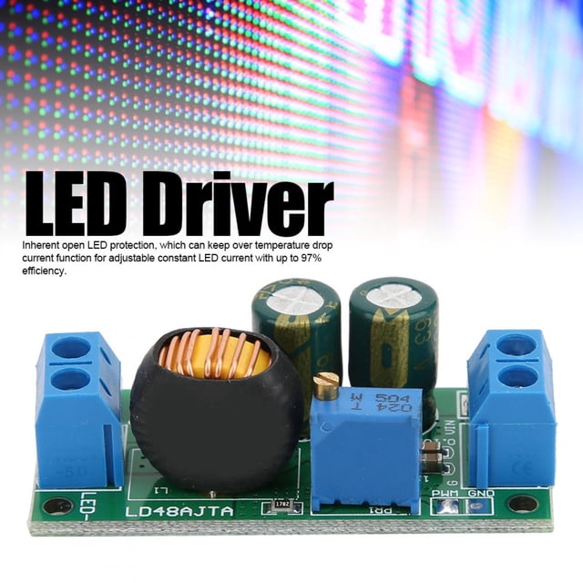 Module de Pilote LED, LD48AJTA Module de Pilote LED 72W DC 6 à 50V 1 à 3A Régulateur PWM Convertisseur de Courant Carte de Pilote LED, Convertisseurs Analogiques à Numériques