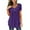 Purple, variant on TIHLMK Women Shirts and Blouses Blue Women's Summer Solid Round Neck Button Pleated Short Sleeve Tops Gift for Womens Tops