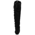 thumbnail image 3 of Ollio Women's Shoe Stretch Faux Suede or Faux Leather Over The Knee Flat Wrinkle Long Boots, 3 of 5
