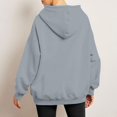 thumbnail image 5 of Women's Shoulder Hooded Sweatshirt Fleece Lined Winter Warm Pullover Solid Candy Colors Soft Polyester Fabric, 5 of 9