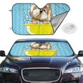 thumbnail image 2 of Balery Dog Takes A Bath In The Bathtub Windshield Sun Shade, Car Front Window Sunshade Cover ,Automotive Interior Portected Blocks Uv Rays For Car Pickup Truck Suv Accessories- Small, 2 of 7