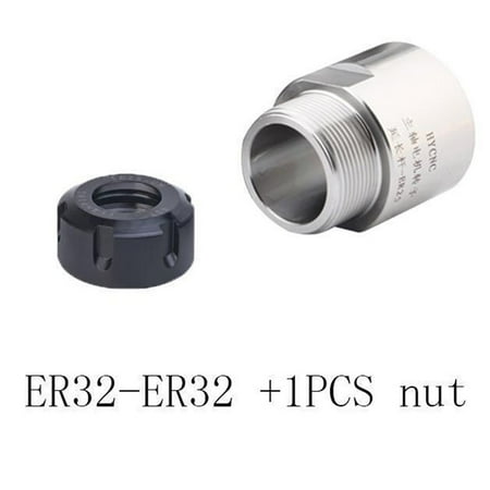

Thread Adapter Er11 Er16 Er20 Er25 Er32 Collet Chuck Spindle for Motor Rotor Er32-Er32 With Nut