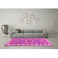 thumbnail image 3 of Ahgly Company Indoor Square Geometric Pink Traditional Area Rugs, 5' Square, 3 of 4