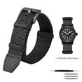thumbnail image 3 of Correa de nailon tejido + piel de vaca de 20 mm y 22 mm para reloj deportivo para exteriores Hamilton H69439931 H69439411 Rolex Aquaman para hombre, 3 of 5
